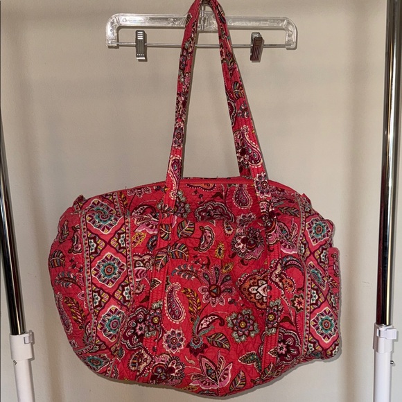 Vera Bradley Handbags - Large Vera Bradley “Call Me Coral” Floral Paisley Pink Duffel Bag